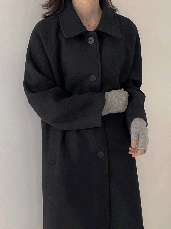 울 모직 싱글 누빔 코트 (5color/블랙착장)